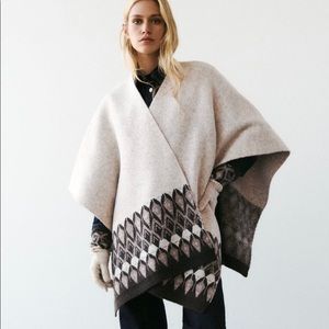 Greek fret knit poncho